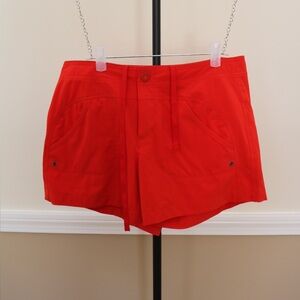 Athleta Bright Red Women's Cargo Shorts Sweat Wicking Workout or Swim Short